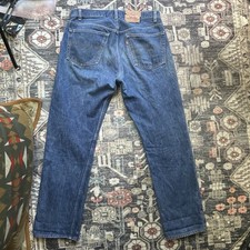 Vtg 80s Levis 501 Jeans Mens 38x34 fit 34x32 501-0000Made in USA Dark Wash