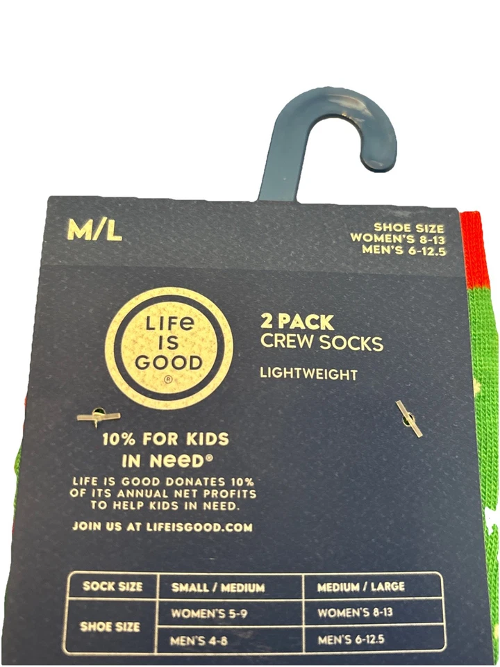 Life is Good 圣诞船袜 2 件装 M/L — 第 4/4 张图片