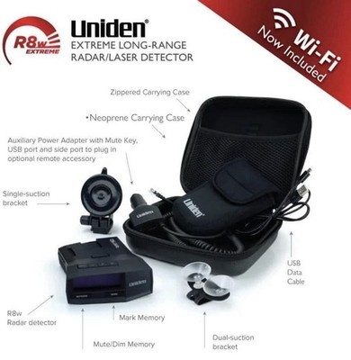 Uniden R8w Extreme Long Range Laser Radar Detector 360 Wi-Fi Bluetooth GPS Voice