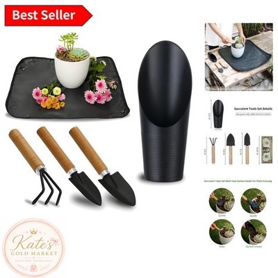 Rust-Resistant Succulent Gardening Tools with Leak-Proof Potting Mat - 5pcs
