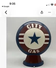 Vintage Style City Gas Gas Pump Globe Shell Man Cave Garage Decor