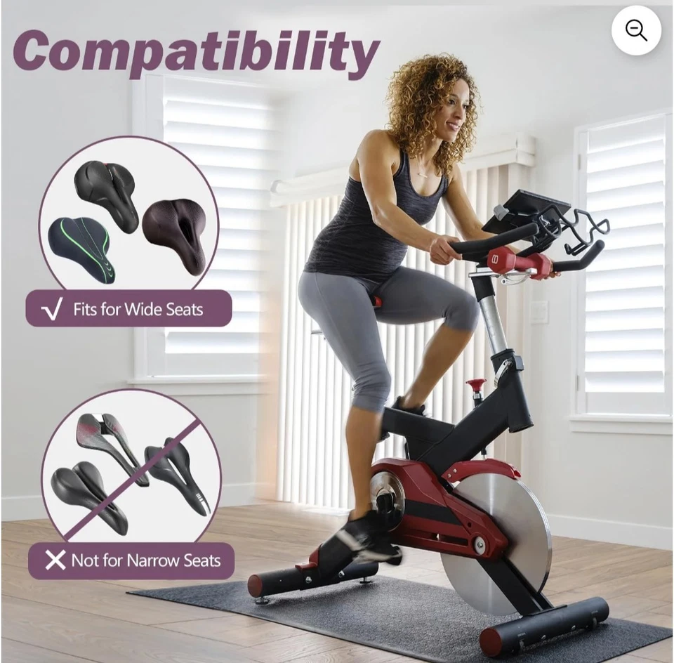 Zacro女式自行车座椅靠垫加厚自行车座椅套粉色 — 第 3/3 张图片