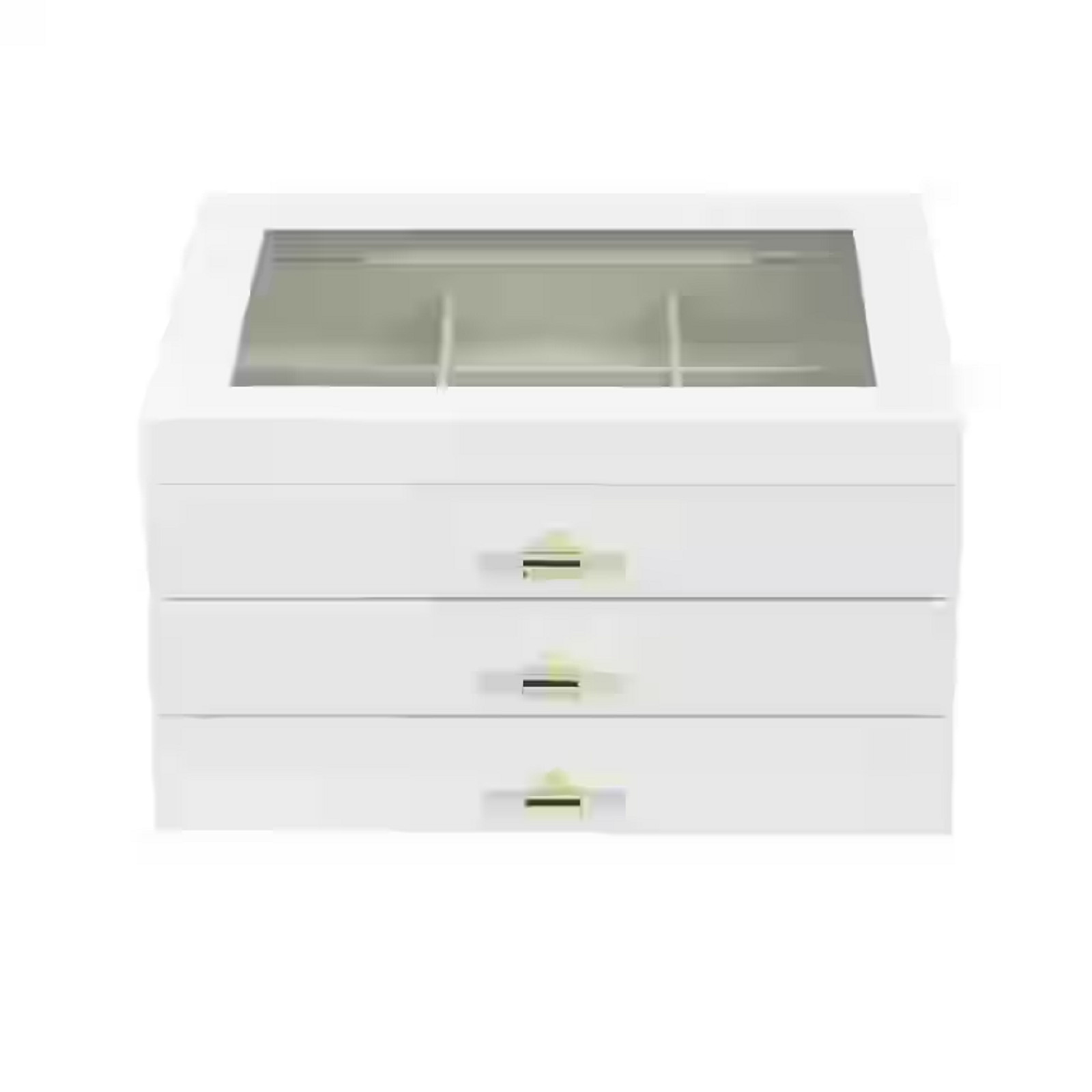Hives and Honey 1321-694 Dani White Jewelry Box with Glass T