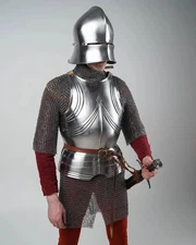 Medieval Knight Armor Set Gothic Breastplate Chainmail Helmet Historical Reenact