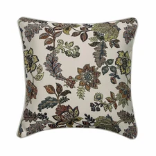 Ivory Decorative Throw Pillow Cover, 16"x16" Silk Cushion - Floral Compatible