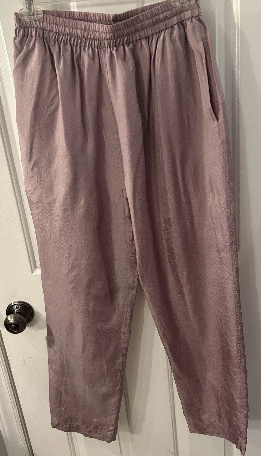 Vintage Active Studio pull on drawstring silk pan… - image 1