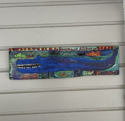 Alligator & Fishes Painted By Rick Borg