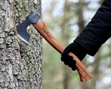 Camping Axe, Carbon Steel Axe with Leather Sheath, Viking Axe,  Hatchet Axe.