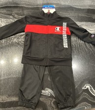 Champion Toddler Boys 2-Piece Active Track Set 2T NEW Long Sleeve Black Red