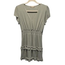 Altar'd State Green Smocked Tiered Dress M