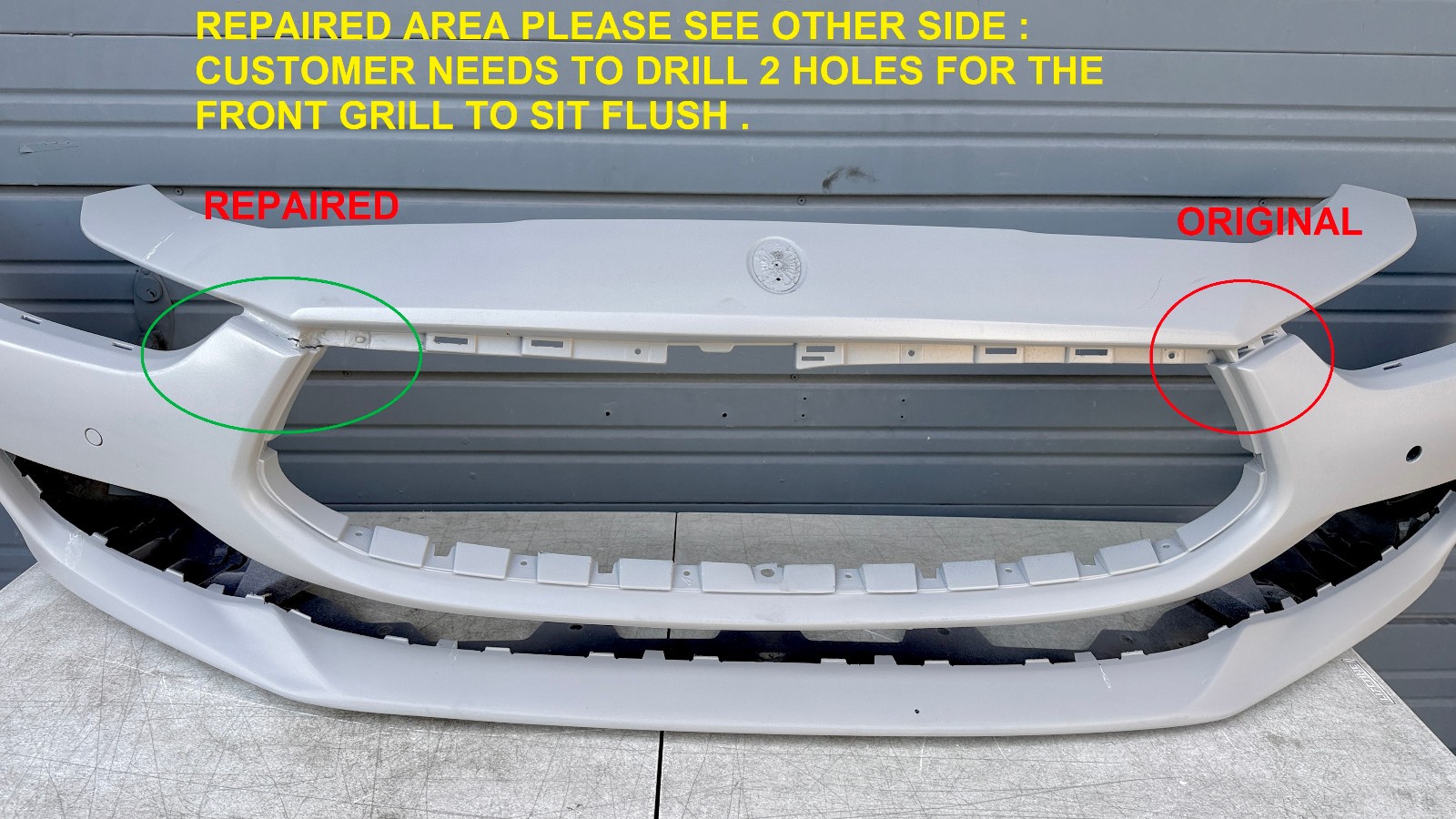 2018-2021 MASERATI GHIBLI Front Bumper Cover OEM ORIGINAL 673008185 REPAIRED*