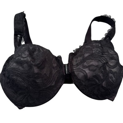 Glamorise Wonder Wire Front Close Stretch Lace Bra Womens Full Figure Lingerie