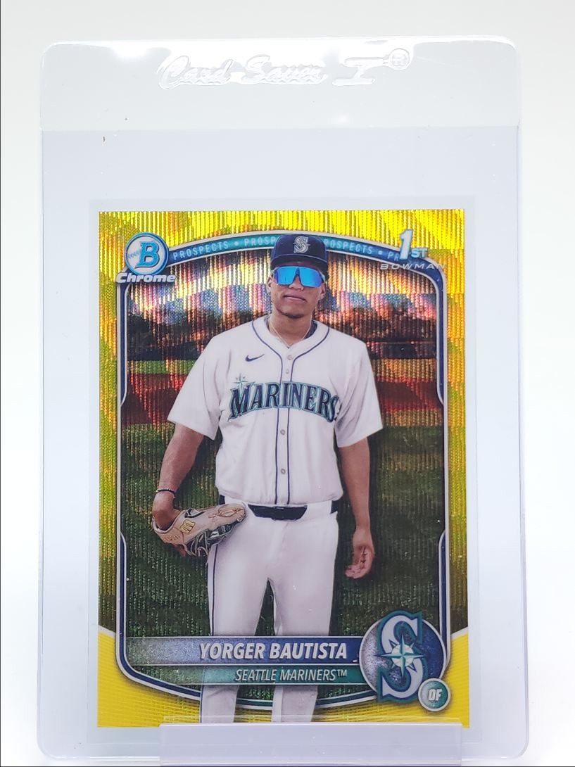 YORGER BAUTISTA 2025 BOWMAN CHROME 1ST YELLOW WAVE MARINERS /75 Q2754
