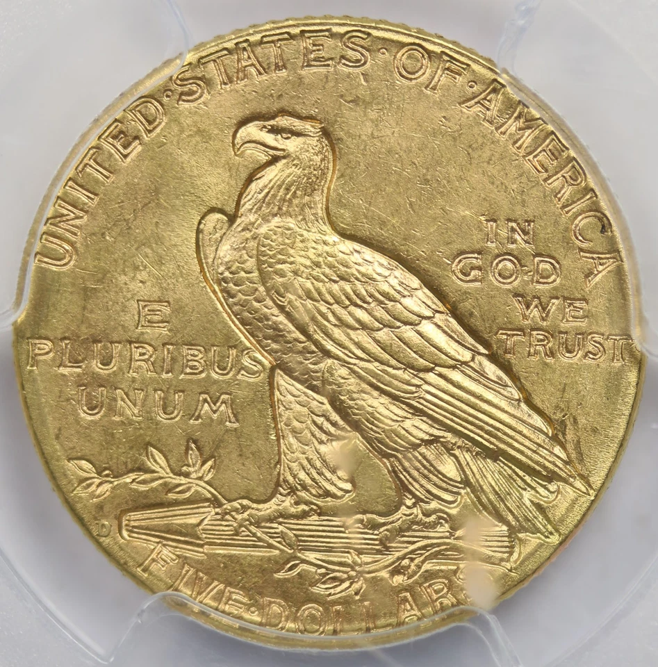 1909-D Indian Head Half Eagle Gold $5 MS 64+ Plus PCGS - Image 4 of 4