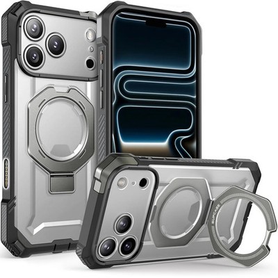 Handyhülle für iPhone 17 Pro Max Supcase Case Cover Schutzhülle Grau-Transparent