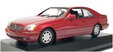 Maxichamps 1/43 Scale 940 032601 - 1992 Mercedes Benz 600 SEC (C140) - Met Red