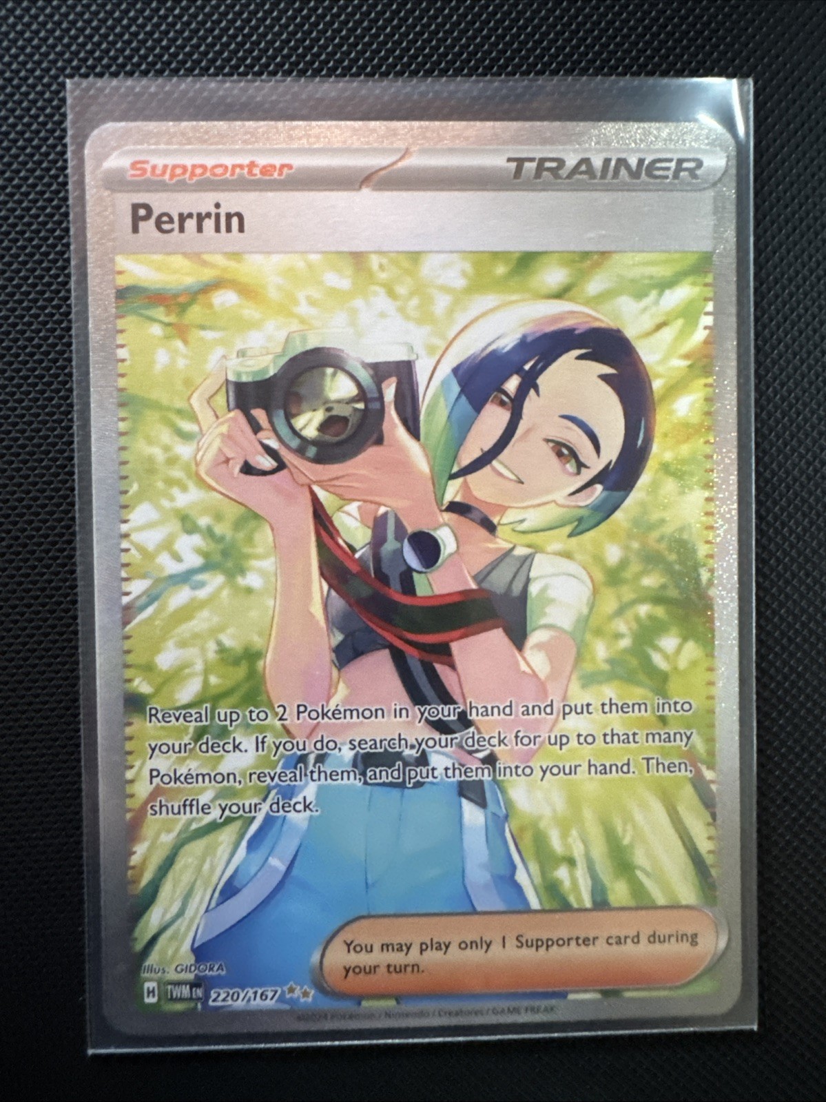 Pokemon Full Art Trainers Perrin 220/167 Twilight Masquerade NM