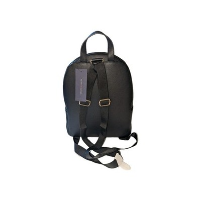 Tommy Hilfiger Black Leather Backpack Purse Silver Logo Tassel Zip 13x10x5 in Tommy Hilfiger Black Leather Backpack Purse Silver Logo  main image 3