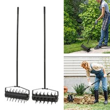Gardening Lawn Aerator Grass Roller With 3 Level Adjustable Telescopic Handle UK