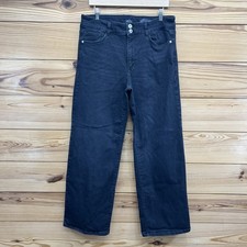 J Jill Denim Jeans Pants Womens 12 Black High Rise Full Leg Stretch B185