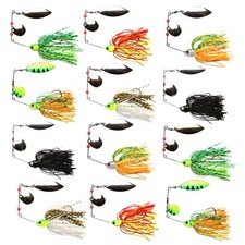 Spinnerbait Bass Fishing Lures Kit Spinner Baits Buzzbait Swimbait Hard Metal...