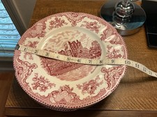 Old Britian Castles Red Dinner Plates Johnson...