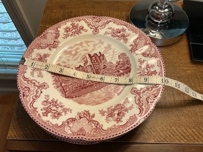 Old Britian Castles Red Dinner Plates Johnson Bros. (5 plates)