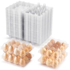 100 Packs Egg Cartons Cheap Bulk  Plastic for 12 Eggs, Clear Egg Cartons 3  4...