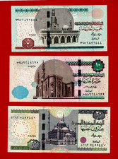 (2021-2024) EGYPT UNC Notes 5 Pounds (P-72), 10 Pounds (P-73) & 20 Pounds (P-74)