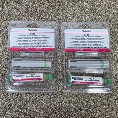 (2) MG CHEMICALS 8341 NO CLEAN SOLDERING FLUX PASTE 10ML SYRINGE - NEW SEALED