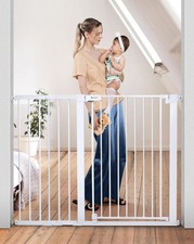 COMOMY 36" Extra Tall Baby Gate for Stairs Doorways, 36Tall 48.8Wide, White
