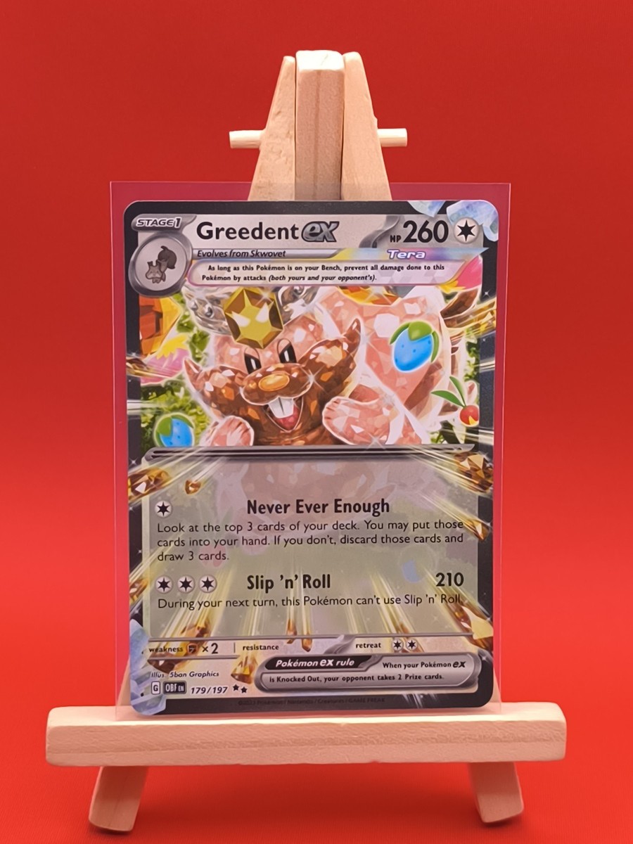 greedent ex pokemon card value Amazon.com: Greedent ex - Tera - 179/197 Double Rare - Obsidian Flames main image 1