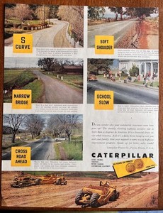 1954 magazine ad for Caterpillar - Support sound highway improvement