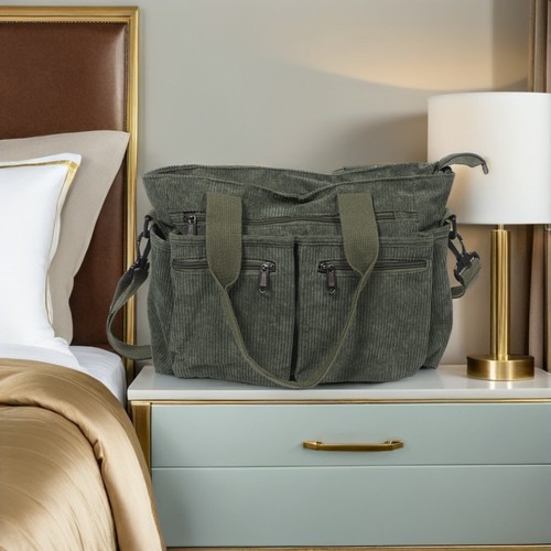  Women's Tote Bag Corduroy Handbag with Detachable Strap Handbags for - Picture 5 of 12