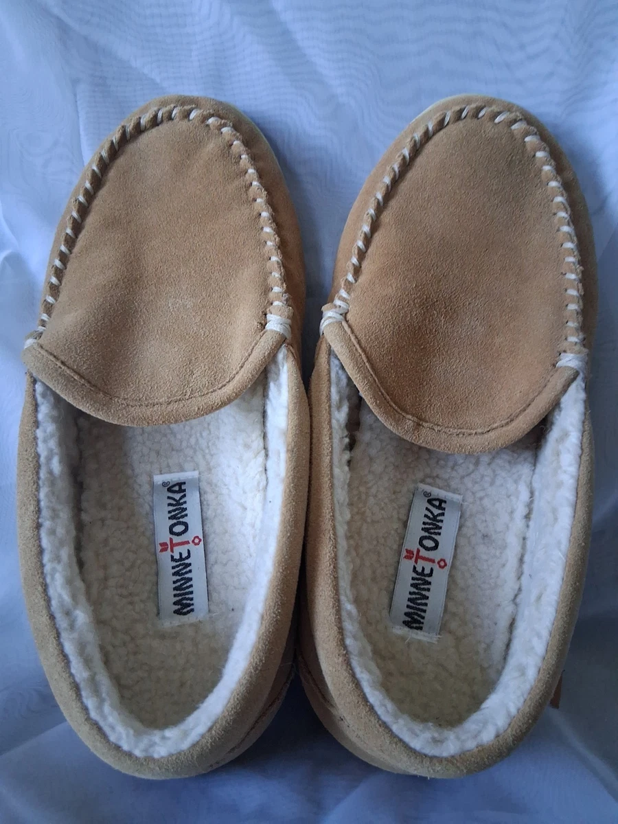 New. Minnetonka Men\'s Brown Suede Shearling-Lined Slip-On Sleepers. Size 11 M. Men main image 4