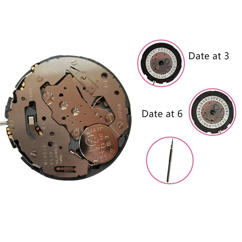 Date @3/6 30.8mm/1.21in 6-Hand Quartz Movement For Miyota OS20 Watch Replacement - Picture 4 of 12