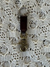 Vintage Coach 7212 Brown Leather Trigger Snap Key Fob Keychain