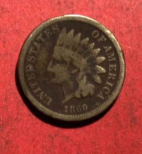 1860 US Copper Nickel Indian Head Cent! VG Details Civil War Days! Old Coin!