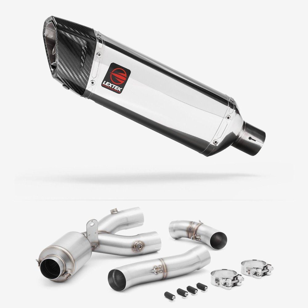 Lextek SP4 Exhaust 300mm with De-Cat Link Pipe for Yamaha MT-10 (16-24)