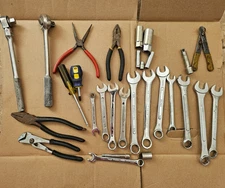 Mixed Hand Tool Lot Used, most no names, some name brands AS IS lot Junk drawer