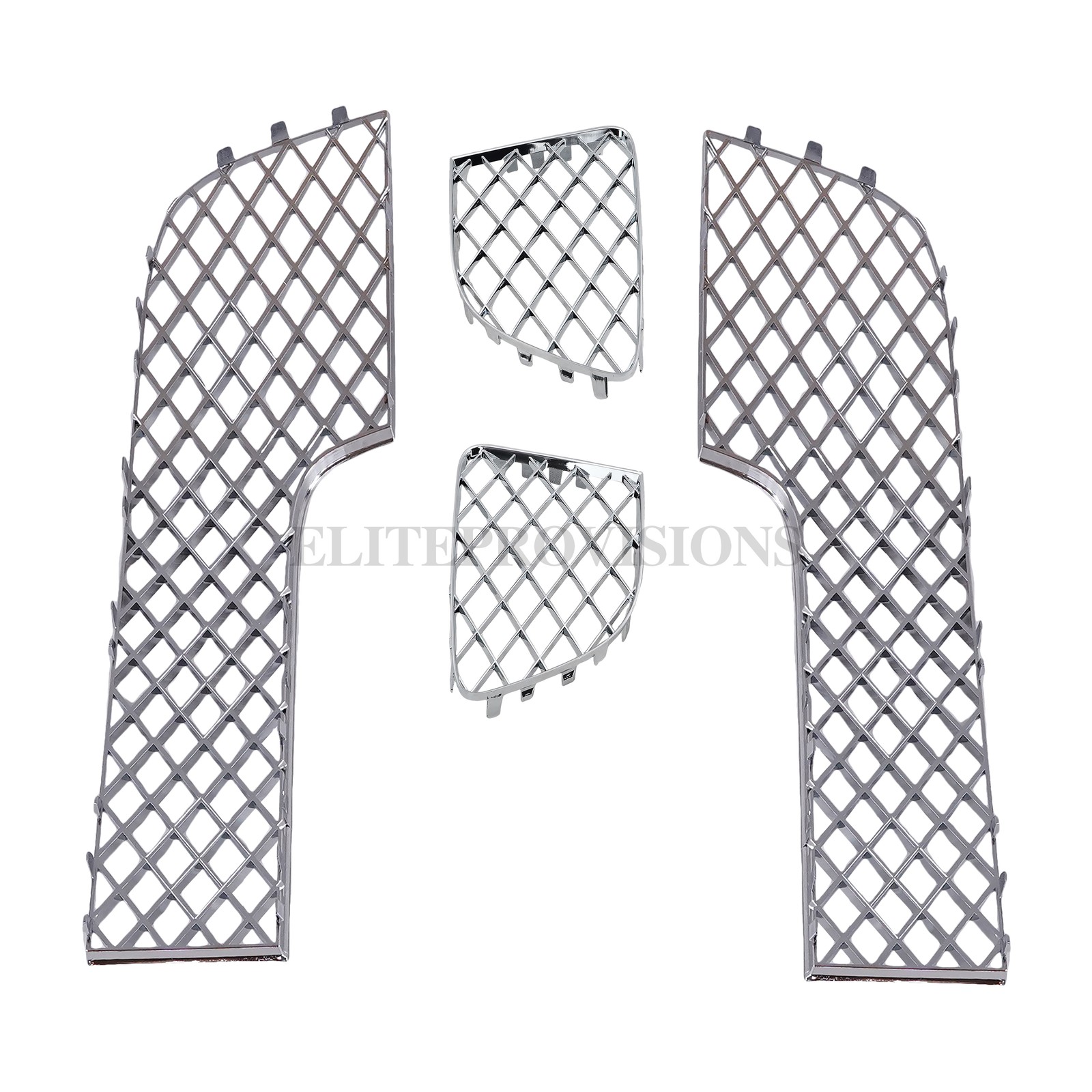 4PCS Chrome Bumper Lower Mesh Grille For 2012-2015 Bentley Continental GT GTC