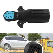 7-Way Blade Trailer Light Wiring Circuit Tester Round Adapter Pin Plug RV 12V