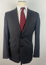 Calvin Klein Men's Dark Gray Wool Blazer 38R 495 Extra Slim Fit Two Buttons