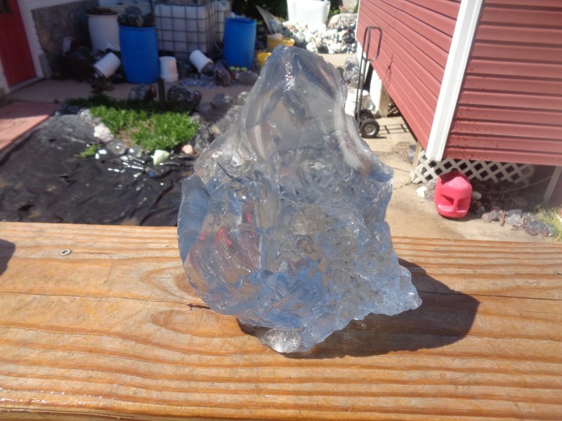 Glass Rock Slag Pretty Clear Sapphire Blue 4.10 lbs 47E Rocks Landscape Aquarium