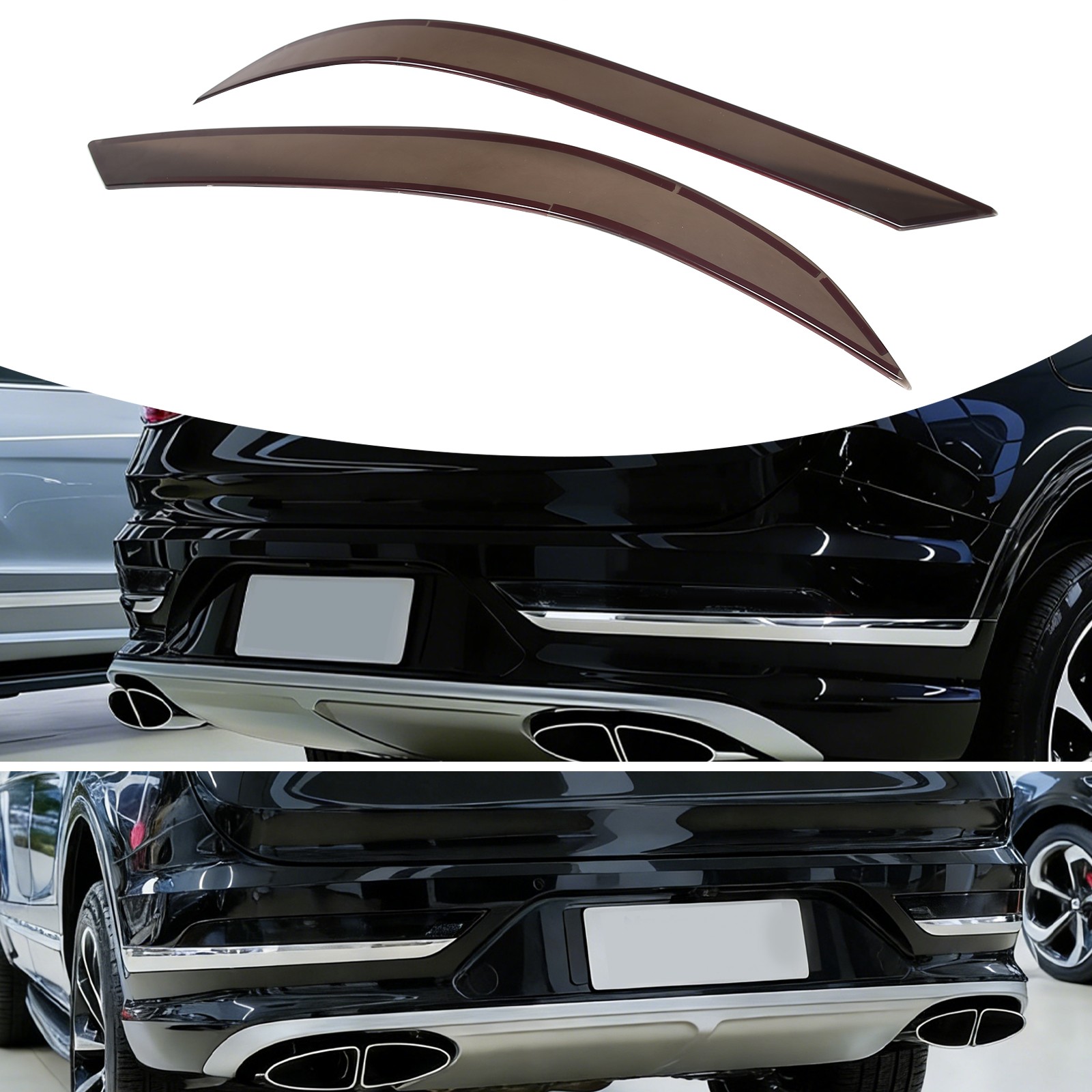 Smoked Black Rear Fog Light Lamp Trim Cover For Bentley Bentayga 2021-23 US