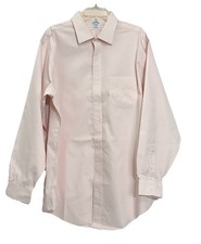 Brooks Brothers Men s Sz 18 - 36 Pink Dress Shirt Slim Fit Non-Iron Long Sleeve