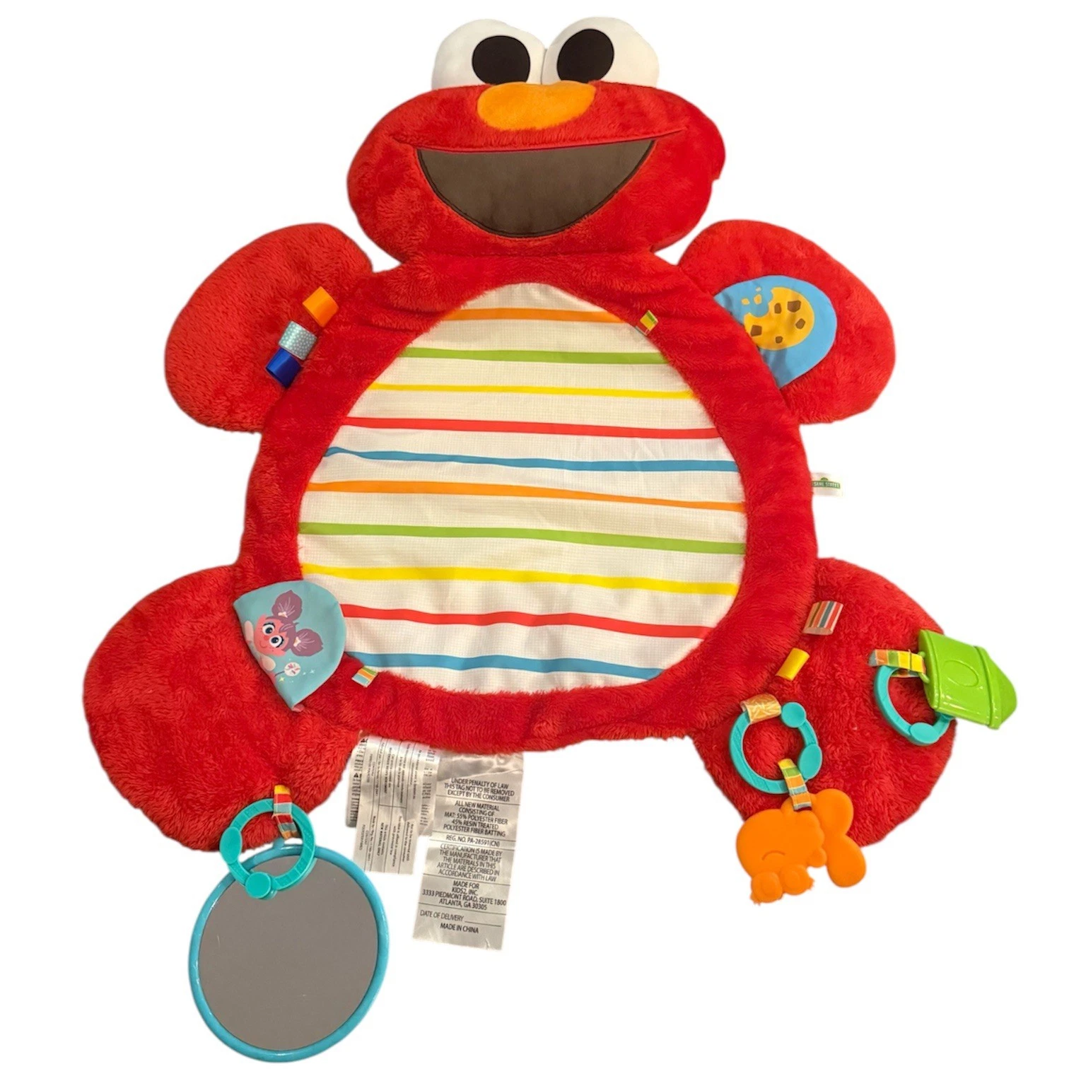 Bright Starts Sesame Street Elmo Tummy Time Play Mat Mirror Sensory Baby