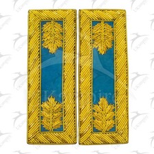 Civil War US Officer Shoulder Boards Major Gold Oak Leaf Infantry Sky Blue