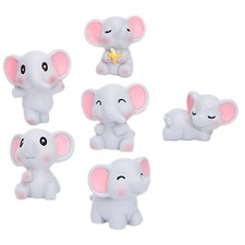  6 Pcs Mini Animal Elephant Miniature Resin Animals for Mother's Day Ornament