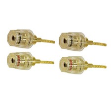 4Pcs 4mm Banana Plug to 2mm Pin Gold Plated Connector HIFI Cable Adapter Plug
